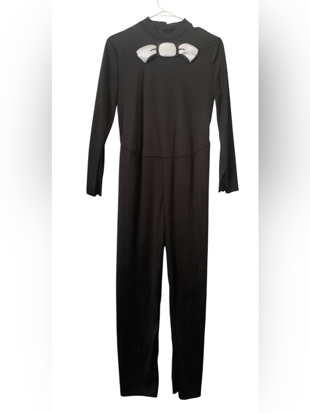 Black Long-Sleeve Cutout Jumpsuit with Bow Accent - Women